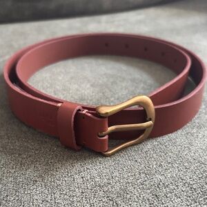 Frye brown Leather Belt with Gold Buckle